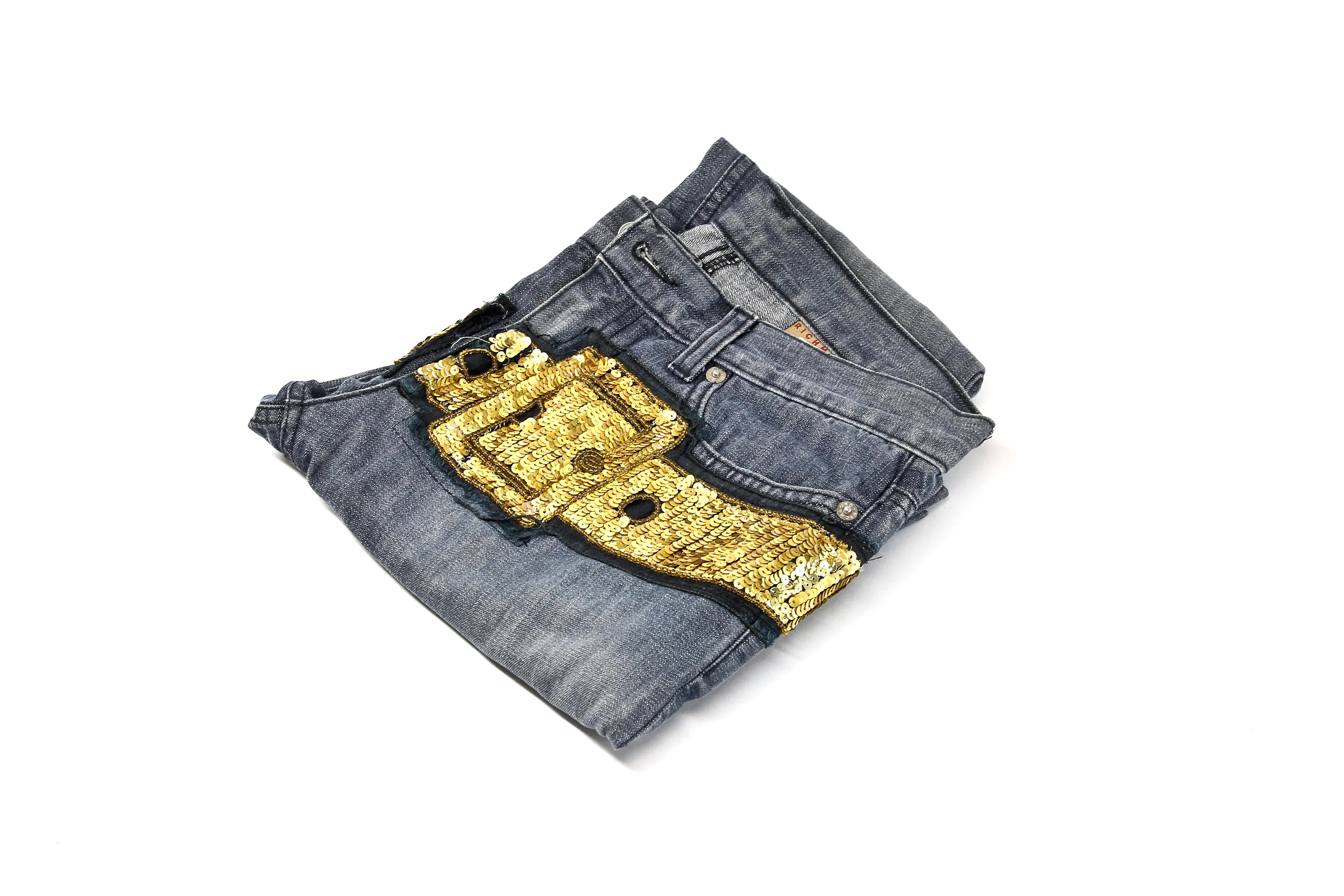 Jeans with gold sequins